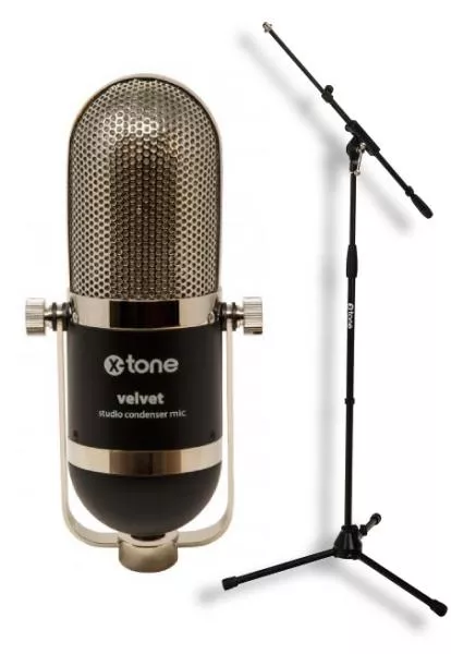 Pack de micrófonos con soporte X-tone Velvet + X-TONE xh 6001 Pied Micro Telescopique