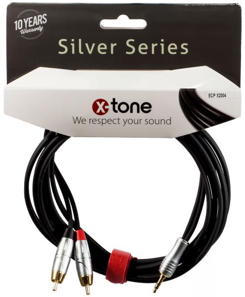 Cable X-tone X2004-1.5M - Jack(M) 3,5 Stereo / 2 RCA(M) SILVER SERIES