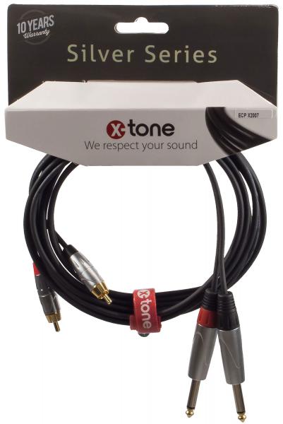 Cable X-tone X2007-1.5M - 2 Jack(M) 6,35 mono / 2 RCA(M)