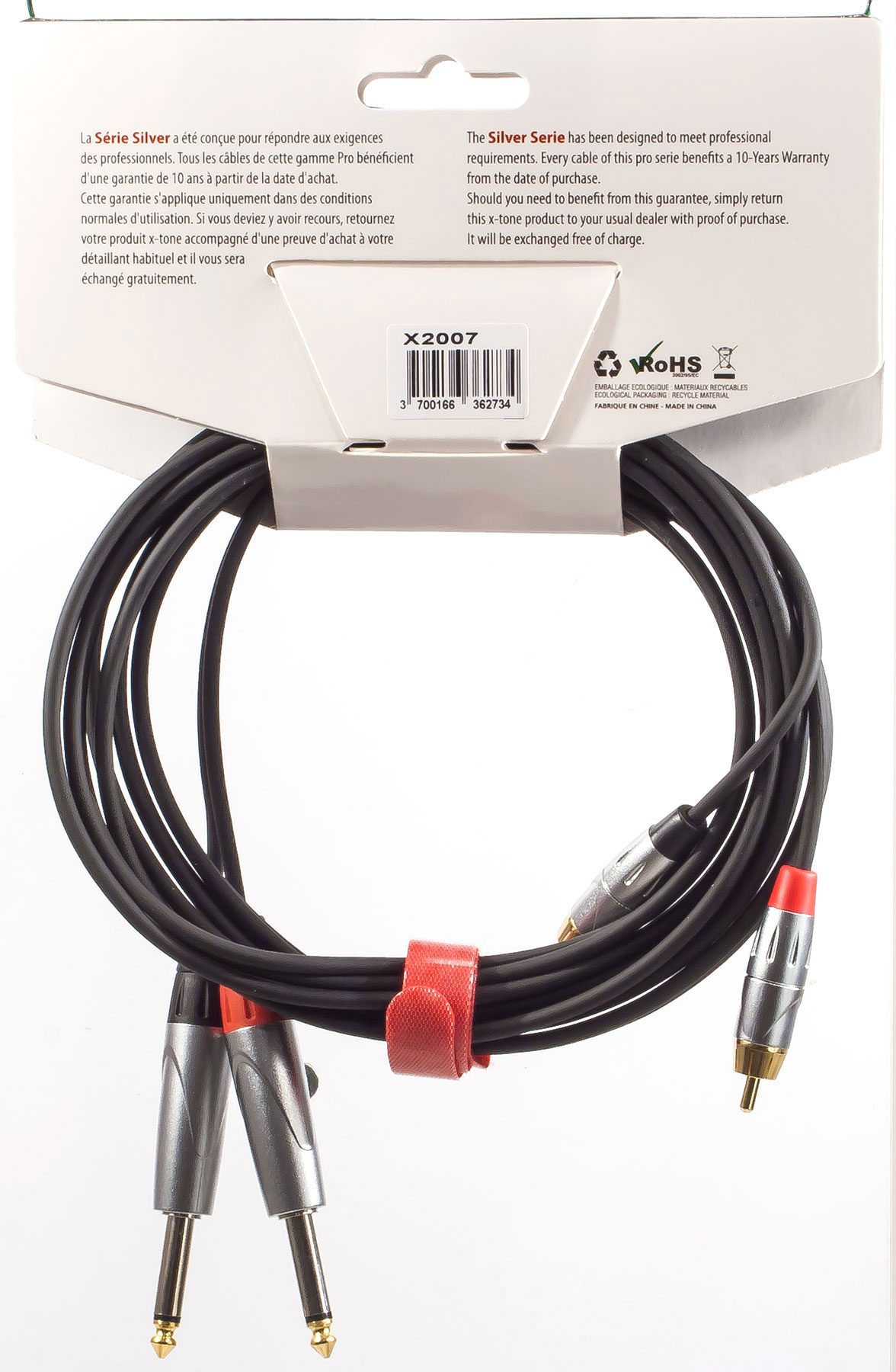 X-tone X2007-1.5m - 2 Jack(m) 6,35 Mono / 2 Rca(m) - Cable - Variation 1