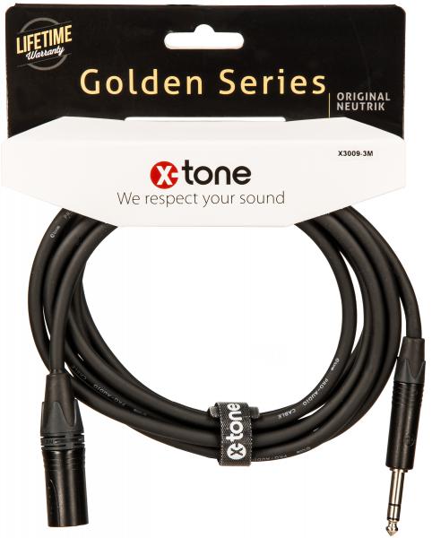 Cable X-tone X3009-3M XLR(M) / JACK(M) 6.35 TRS Golden Series