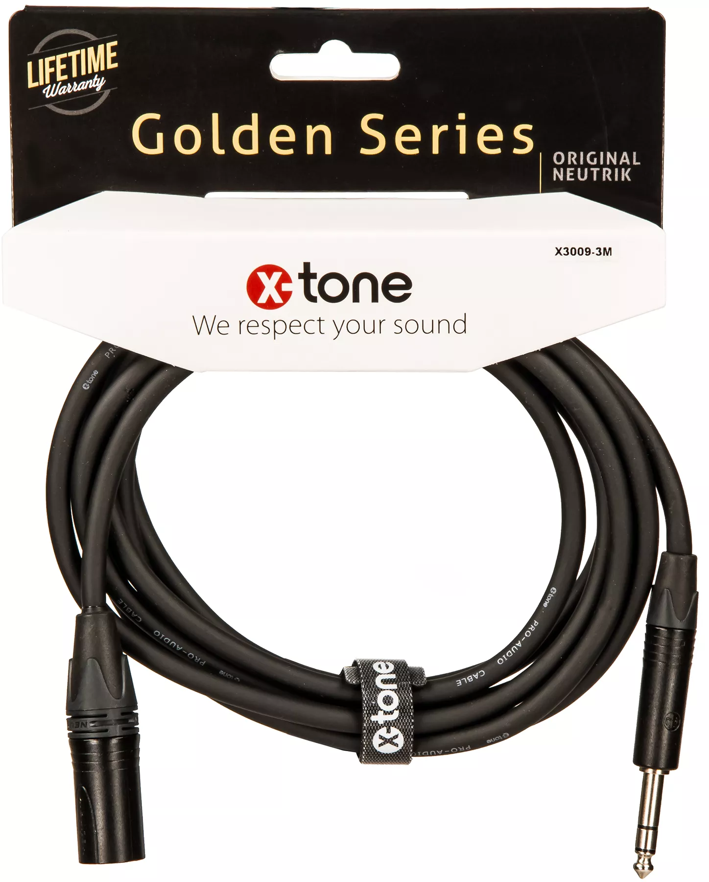 X3001-3M - XLR(M) / XLR(F) Golden Series Câble X-tone