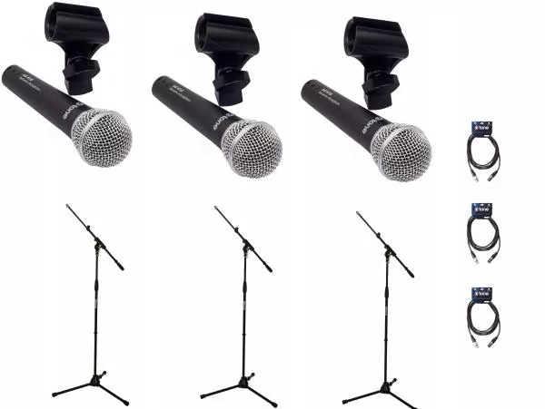 Pack de micrófonos con soporte X-tone Bundle 3 Singers