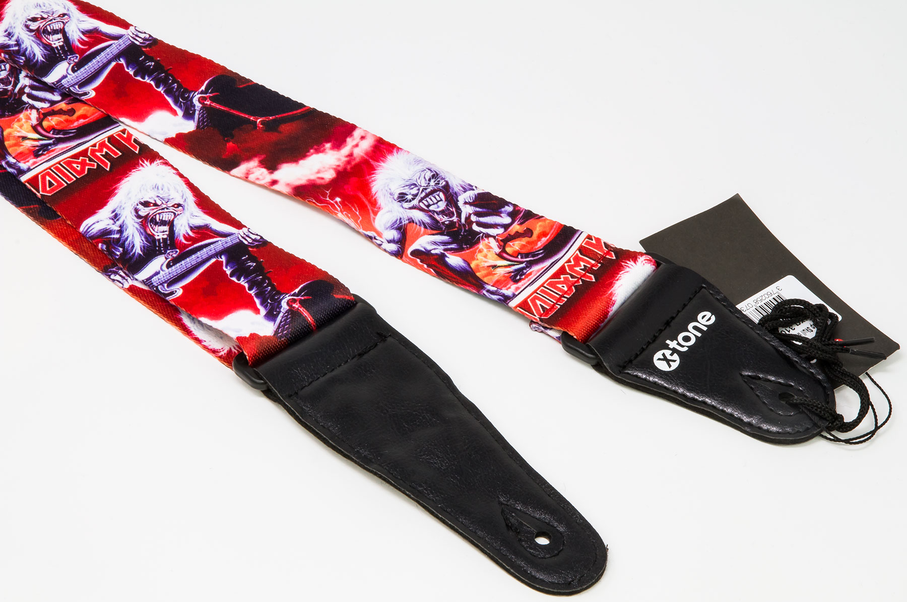 X-tone Xg 3106 Nylon Guitar Strap Skull With Hair Black & Red - Correa - Variation 1