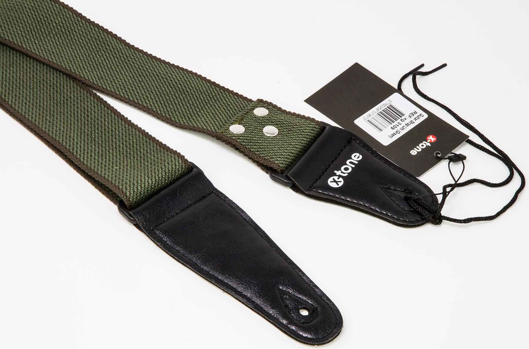 X-tone Xg 3109 Cotton Guitar Strap Green - Correa - Variation 1