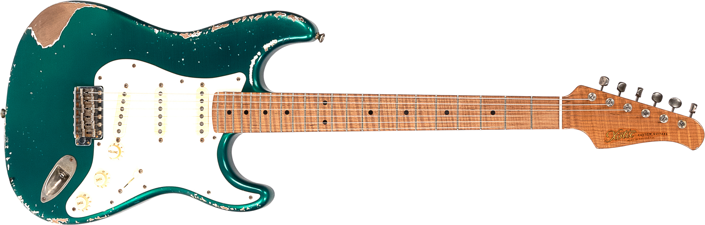 Xotic Xsc-1 Alder California Class 3s Mn #1629 - Heavy Aging Candy Apple Green - Guitarra eléctrica con forma de str. - Main picture