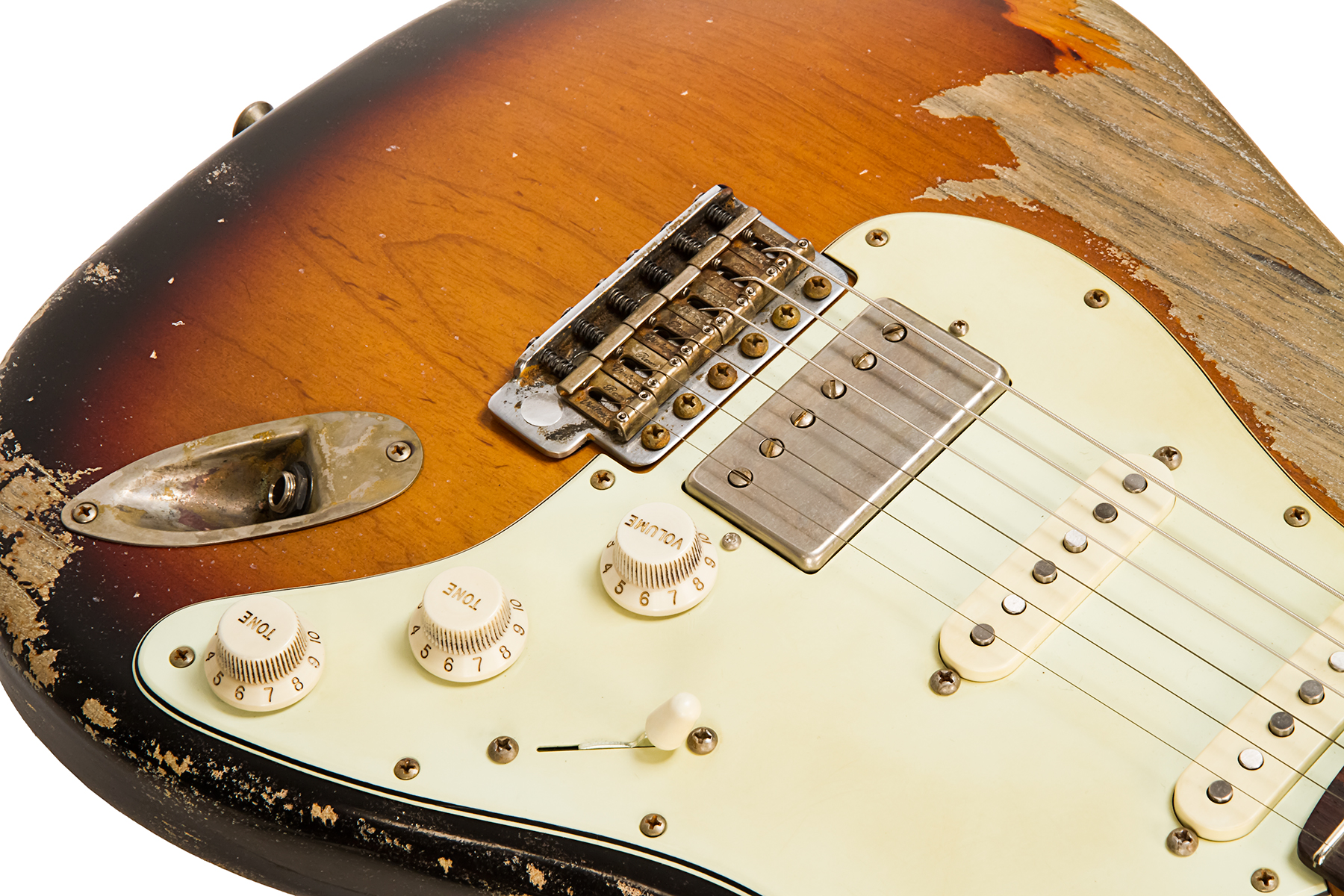 Xotic Xsc-2 Ash Calif. Class Hss Rw #2090 - Super Heavy Aging 3 Tone Burst - Guitarra eléctrica con forma de str. - Variation 3