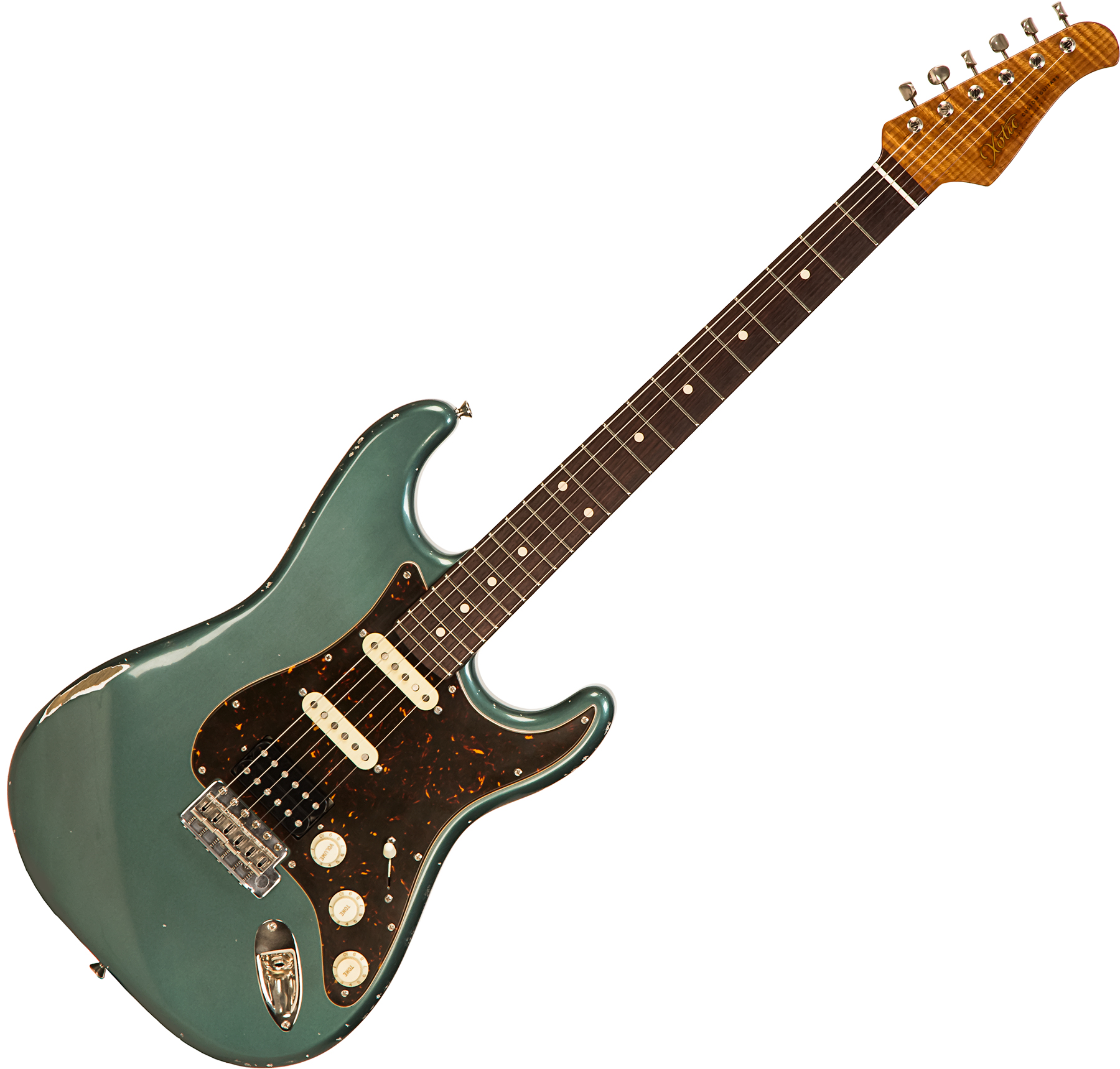 Xotic Xsc-2 Ash Calif. Class Hss Trem Rw #2094 - Medium Aging Sherwood Green - Guitarra eléctrica con forma de str. - Main picture