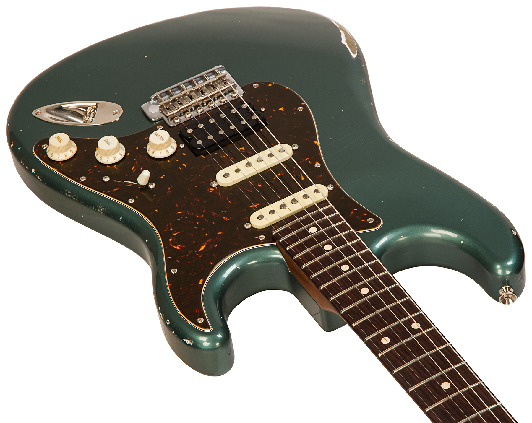 Xotic Xsc-2 Ash Calif. Class Hss Trem Rw #2094 - Medium Aging Sherwood Green - Guitarra eléctrica con forma de str. - Variation 1