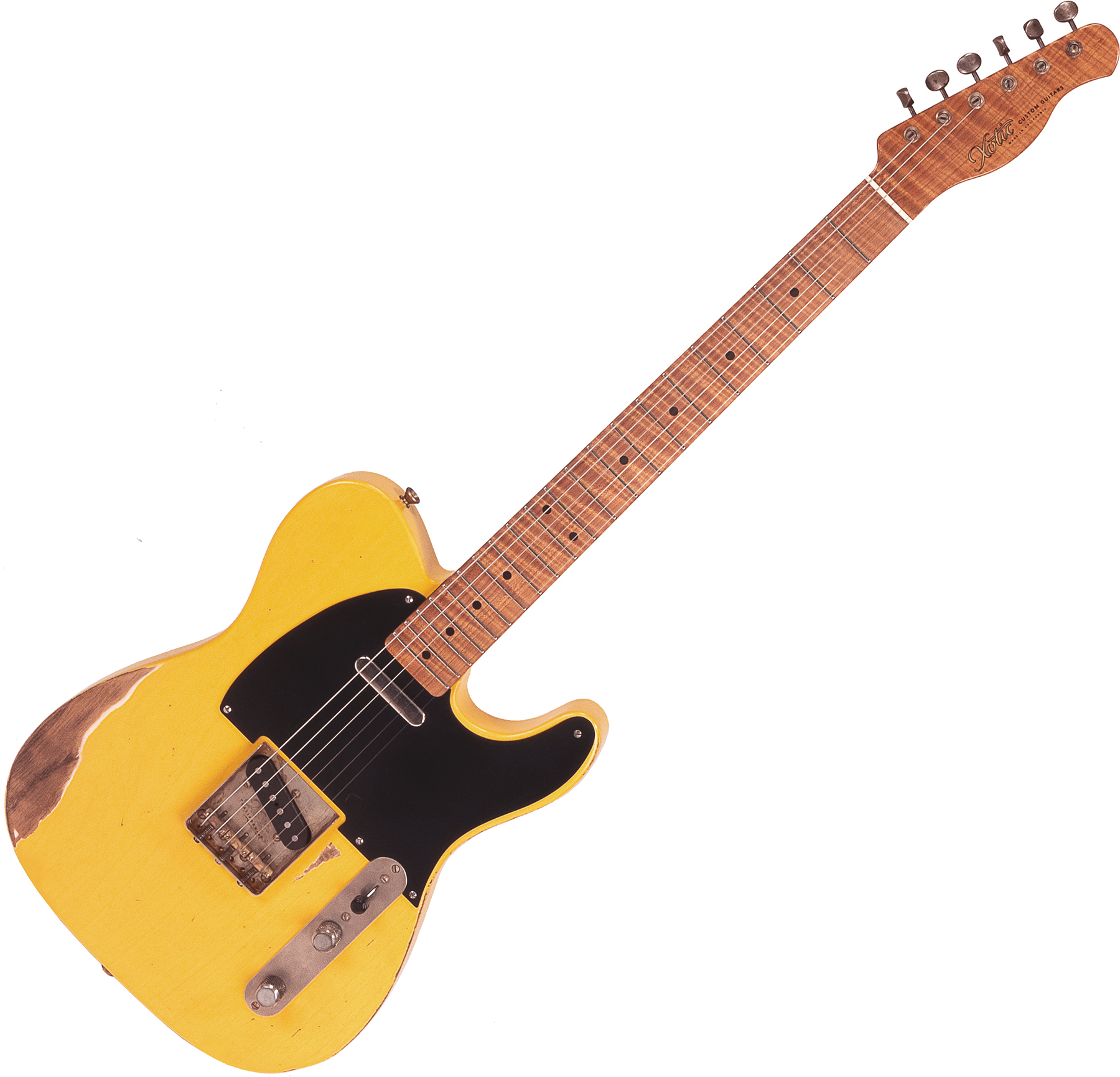 Xotic Xtc-1 Ash California Class 2s Mn #1619 - Heavy Aging Butterscotch - Guitarra eléctrica con forma de tel - Main picture