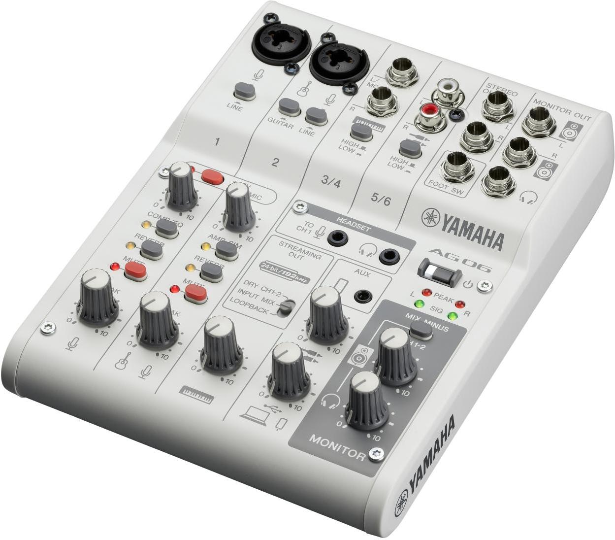 Mesa de mezcla analógica Yamaha Ag06 Mk2 WH
