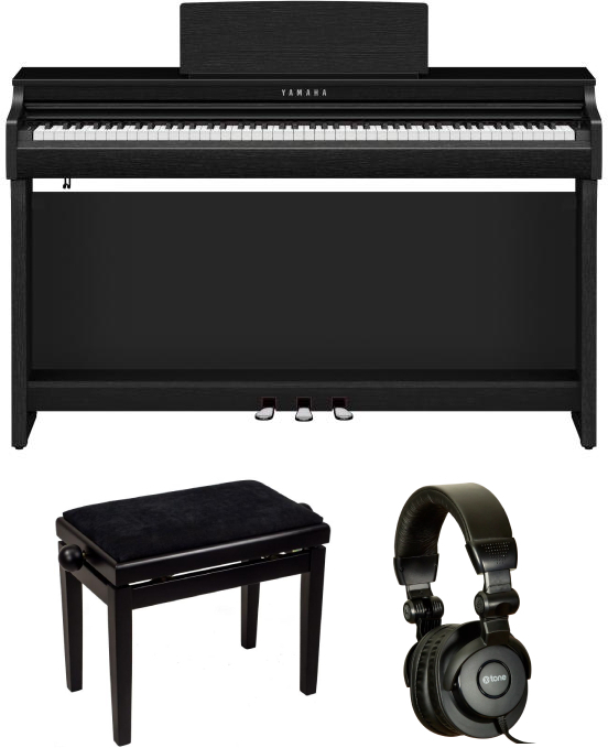 Yamaha Clp-825 + Banquette Noir Satin + Casque FermÉ - Noir - Pianos set - Main picture