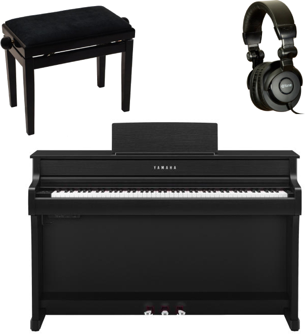 Yamaha Clp 835 + X-hp1 + Banquette X-tone - Laqu? Noir - Pianos set - Main picture