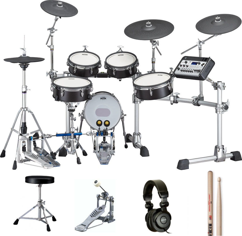 Yamaha Dtx10k-m Black Forest Bundle Complet - X-hp1 + Ds550u + Fp2710a + Vic5a - Drum Promo Set - Main picture