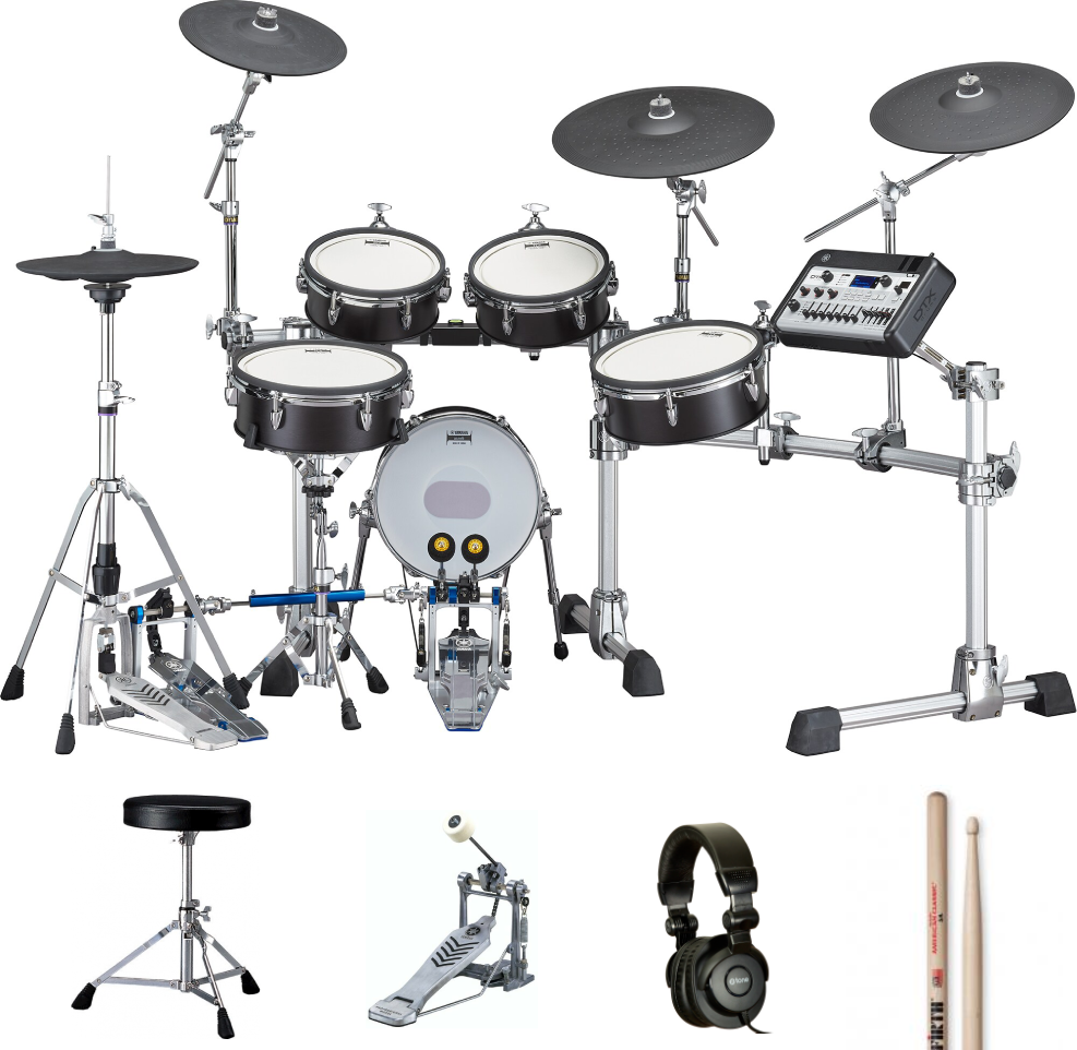 Yamaha Dtx10k-x Black Forest Bundle Complet - X-hp1 + Ds550u + Fp2710a + Vic5a - Drum Promo Set - Main picture