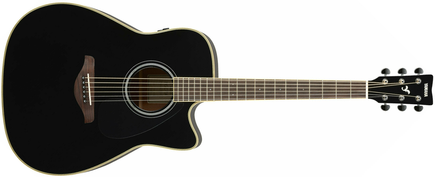 Yamaha Fgc-ta Transacoustic Cutaway Epicea Acajou Rw - Black - Guitarra acústica & electro - Main picture