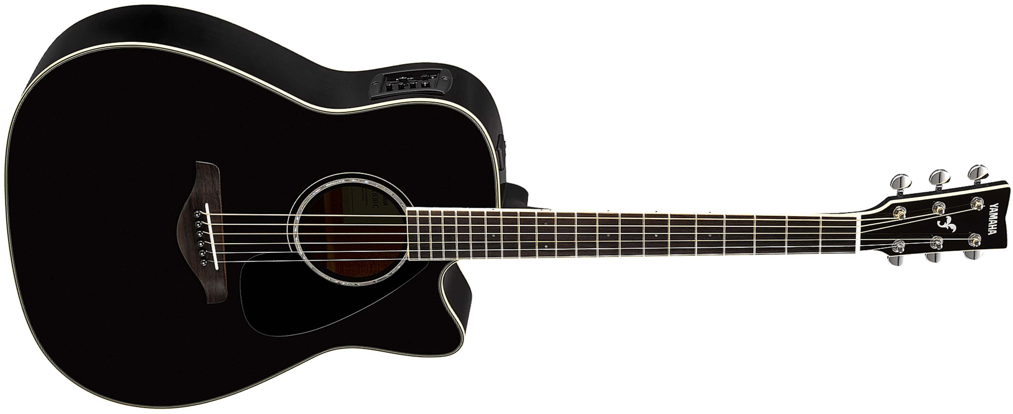 Yamaha Fgx830c Bl Dreadnought Cw Epicea Palissandre 2016 - Black - Guitarra electro acustica - Main picture