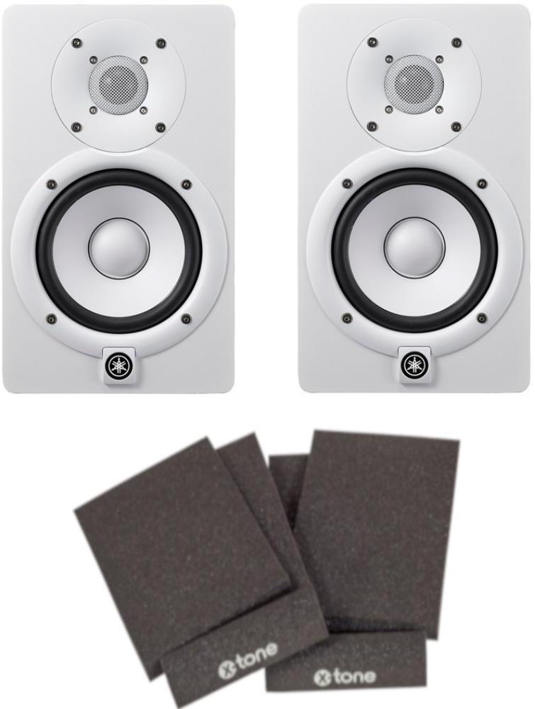 Pack home estudio Yamaha HS5 White (la paire) + Mousses Isolantes Moniteurs (Paire)