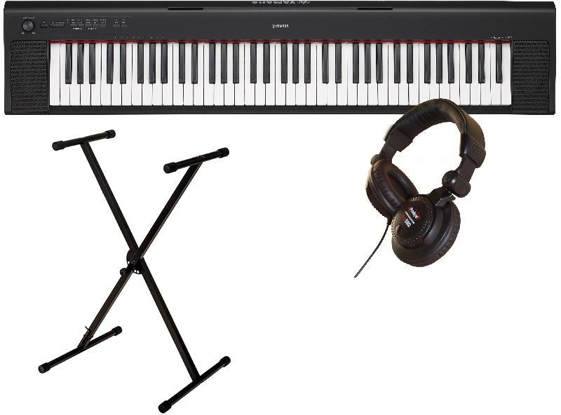 Pianos set Yamaha NP-32 black + stand X + Caque PRO580