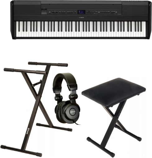 Yamaha P-525b Noir  + Casque + Banquette Pliable  + Stand - Noir - Pianos set - Main picture