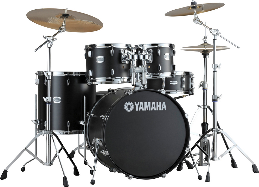 Yamaha Stage Custom Birch 10 12 16 22 Matte Black - 5 FÛts - Matte Black - Batería acústica stage - Main picture