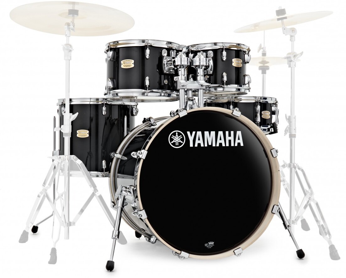 Yamaha Stage Custom Birch 22 Raven Black + Pack Hw680w - 5 FÛts - Raven Black - Batería acústica rock - Main picture