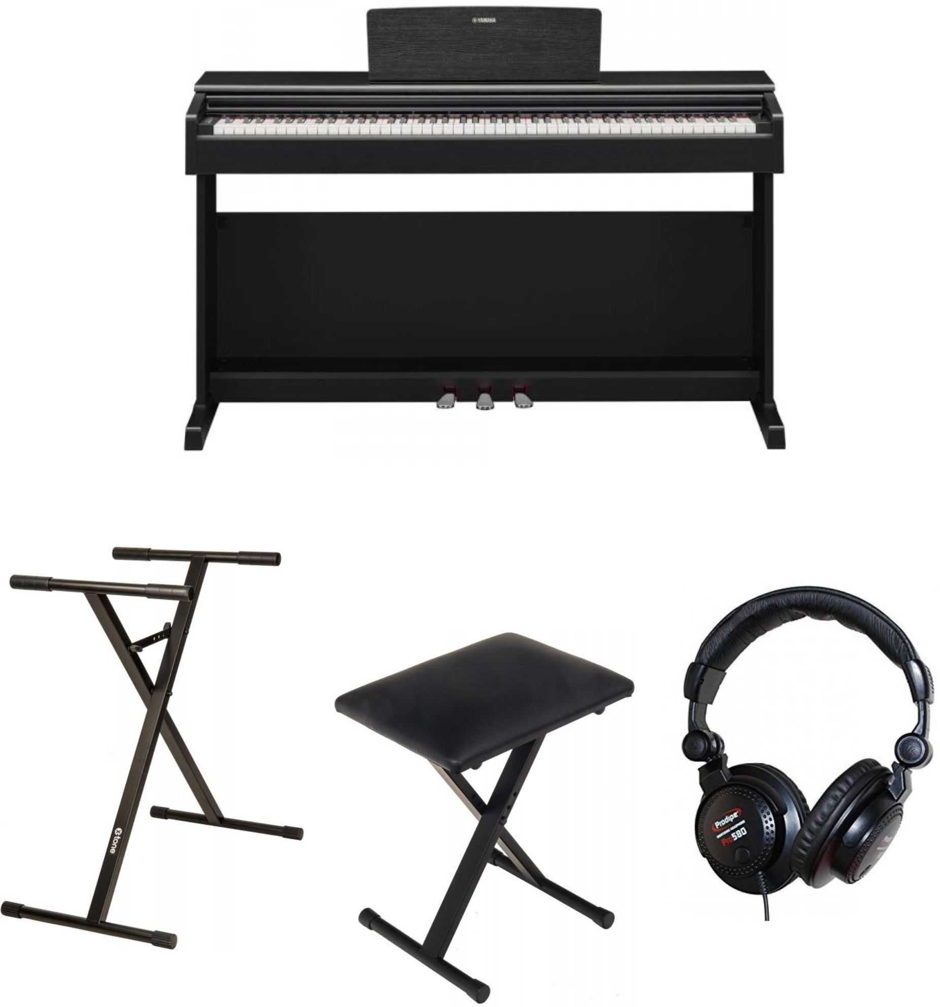 Yamaha Ydp-145 B  + Casque (pro580) + Stand (xh 6102) + Banquette (xb 6160) - Piano digital con mueble - Main picture