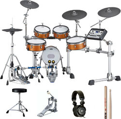 Drum promo set Yamaha DTX10K-M REAL WOOD Bundle Complet - X-HP1 + DS550U + FP2710A + VIC5A