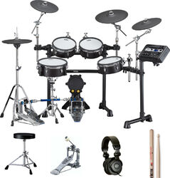 Drum promo set Yamaha DTX8K-M Black Forest Bundle Complet - X-HP1 + DS550U + FP2710A + VIC5A