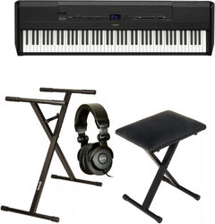 Pianos set Yamaha P-525B Noir  + Casque + Banquette Pliable  + Stand - Noir