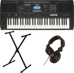 Pack sintetizador Yamaha PSR-E473  + casque + Stand Clavier