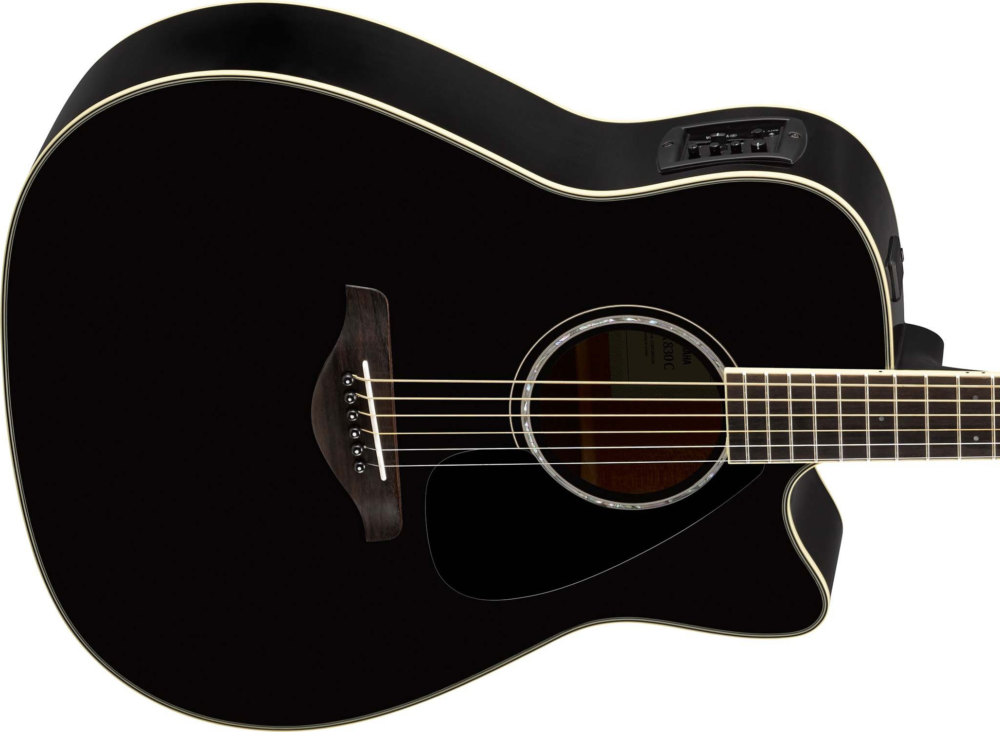 Yamaha Fgx830c Bl Dreadnought Cw Epicea Palissandre 2016 - Black - Guitarra electro acustica - Variation 2