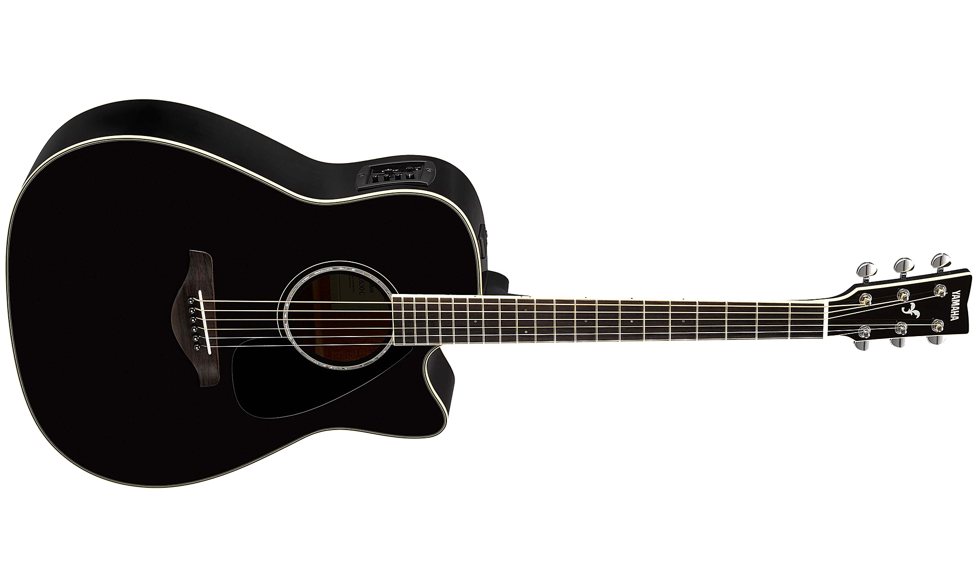 Yamaha Fgx830c Bl Dreadnought Cw Epicea Palissandre 2016 - Black - Guitarra electro acustica - Variation 1