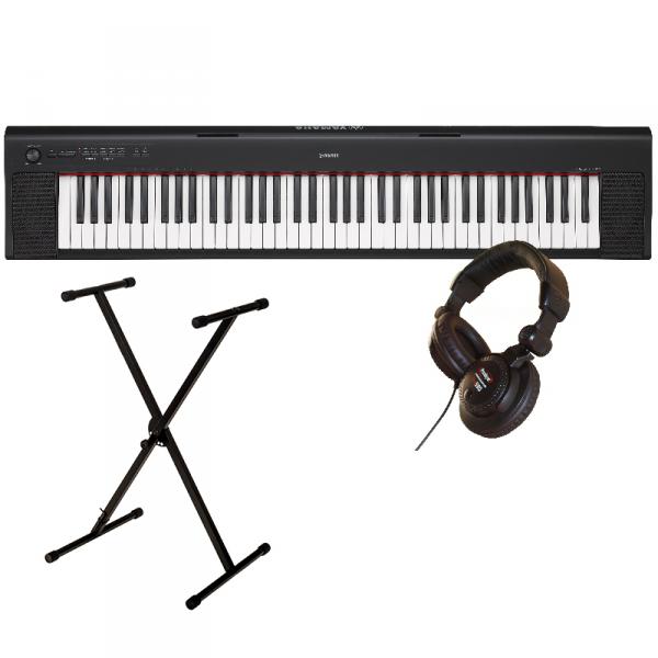 Pianos set Yamaha NP-32 black + stand X + Caque PRO580