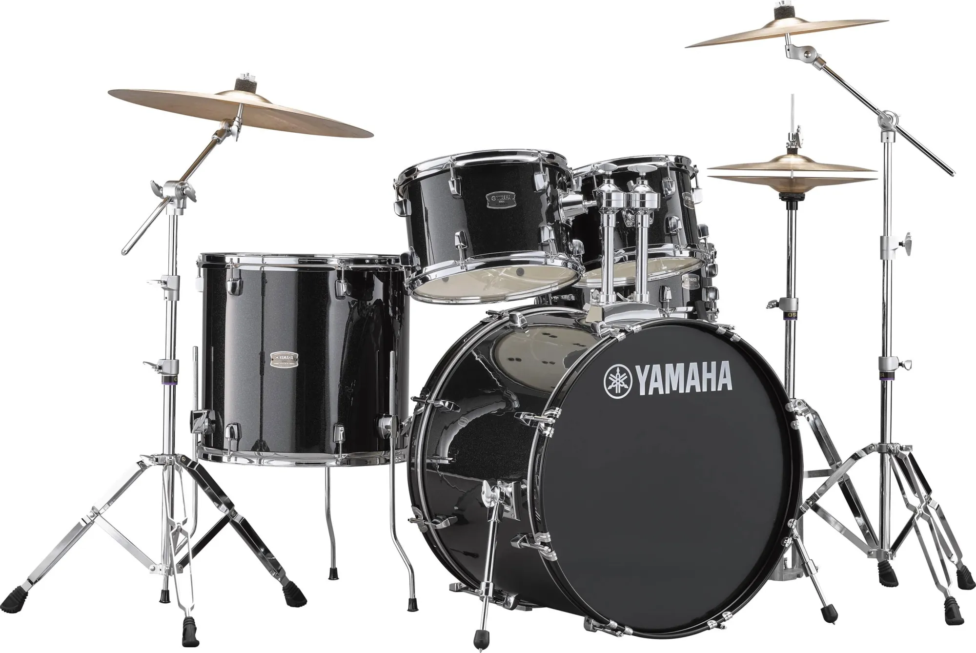 Yamaha Rydeen Fusion 20'' + Set Cymbale Paiste 101 - 5 FÛts - Black Glitter - Batería acústica fusion - Variation 2
