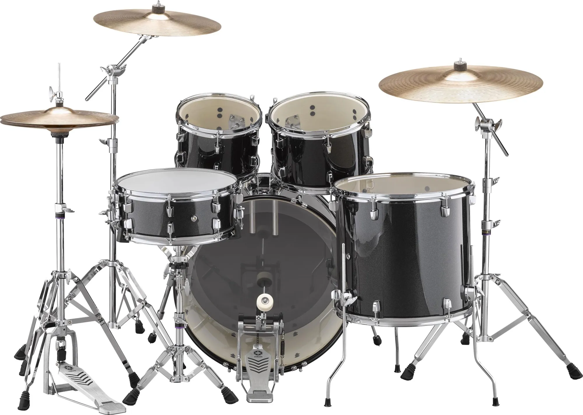 Yamaha Rydeen Fusion 20'' + Set Cymbale Paiste 101 - 5 FÛts - Black Glitter - Batería acústica fusion - Variation 3