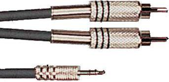 Yellow Cable K06m 2 Rca Male Vers 1 Mini Jack Stereo 3m - - Cable - Main picture