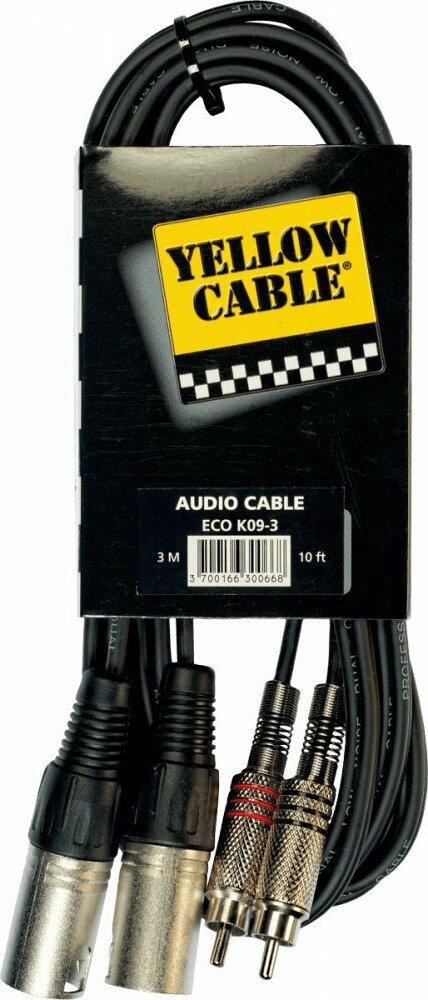 Yellow Cable K09 2 Rca Male Vers 2 Xlr Male 3m - Cable - Main picture