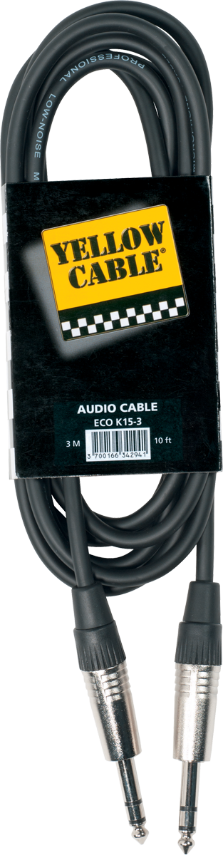 Yellow Cable K15 Jack Male Stereo Vers Jake Male Stereo  3 Metres - Cable - Variation 1