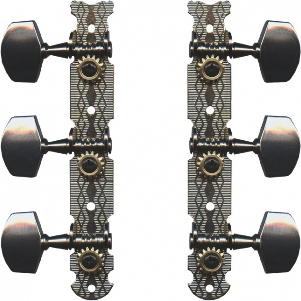 Yellow Parts Jeu Guit. Classique 3x3 Platine Nickel Boutons Chrome - Clavijas - Main picture